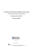 ÉTATS FINANCIERS - EN, 2001