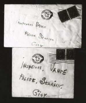 Vance bomb threat photographs and notes