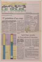 Le Soleil de Colombie, October 24, 1986