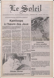 Le Soleil de Colombie-Britannique, August 20, 1993, page 1 Le Soleil de Colombie-Britannique, August 20, 1993, page 1