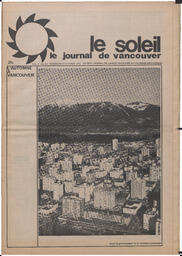Le Soleil de Vancouver, October 20, 1972, page 1 Le Soleil de Vancouver, October 20, 1972, page 1