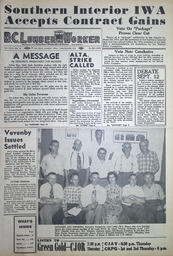 The B.C. Lumber Worker, Vol. XXIII, No. 16, 2nd Issue, August 1956