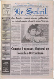 Le Soleil de Colombie-Britannique, March 8, 1996, page 1