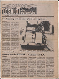 Le Soleil de Colombie, November 24, 1978, page 1