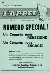   L'APPEL, LE MAGAZINE FRANCO-COLOMBIEN, 1968   , page 1