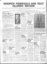 Saanich Peninsula And Gulf Islands Review Wed, May 10, 1939 (Page 1)