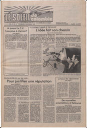 Le Soleil de Colombie, December 12, 1980, page 1 Le Soleil de Colombie, December 12, 1980, page 1