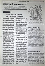   The Western Canadian Lumber Worker, Vol. XXXVI, No. 21, 1st Issue Nov. 1967   , page 12