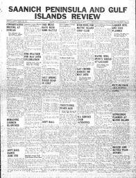 Saanich Peninsula And Gulf Islands Review Fri, November 25, 1938 (Page 1)