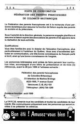   INFO-PARENTS COLOMBIE-BRITANNIQUE, 1999   , page 2