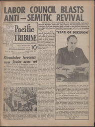   The Pacific Tribune - Friday, January 8, 1960   , page 1