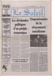 Le Soleil de Colombie-Britannique, January 17, 1997, page 1
