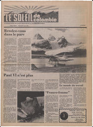 Le Soleil de Colombie, August 11, 1978, page 1