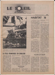 Le Soleil de Colombie, December 12, 1975, page 1