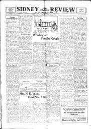 Sidney And Islands Review Thu, November 18, 1920 (Page 1)