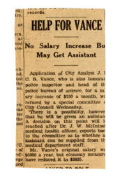 Newspaper article [source unknown]: [19--]