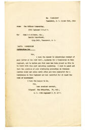 Letter to Vance from G. McSpadden, Officer Commanding 11th Regiment: 23-Mar-16