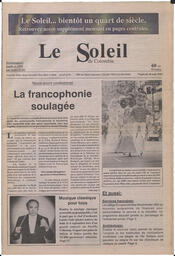 Le Soleil de Colombie, August 28, 1992, page 1